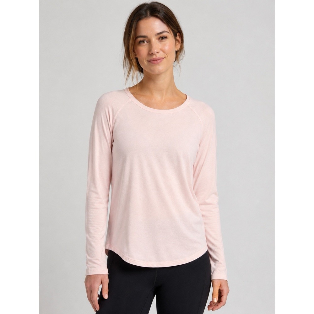 Lululemon Love Crew Long Sleeve Pima Cotton Pink Top Womens Size 8
